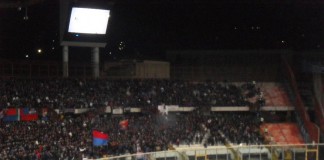 Catania vs Crotone, tifosi Curva Nord stadio Massimino