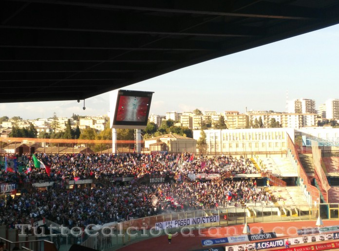 Catania vs Akragas, tifosi in Curva Nord