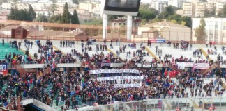 Catania vs Casertana, striscione Smeraldina