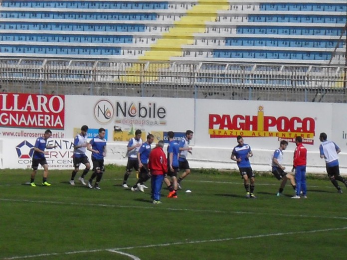 Akragas vs Catania, riscaldamento rossoazzurri