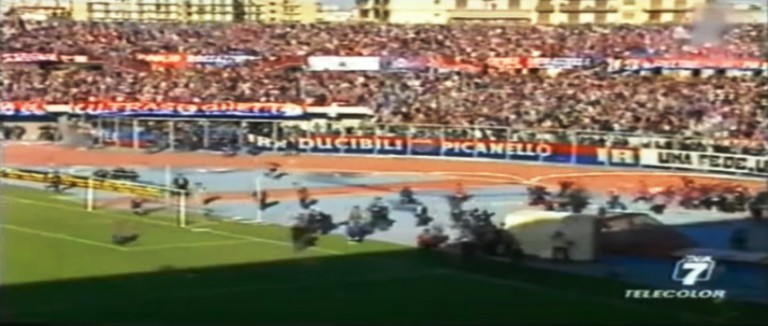 Catania - Messina, gol di Roberto Manca