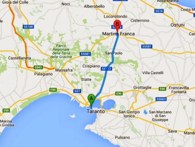 Distanza Martina Franca - Taranto