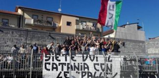 Catania striscione Curva Nord