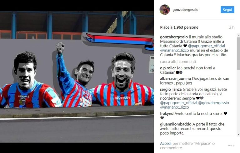 BERGESSIO: “Il mio volto nel murale del ‘Massimino’! Grazie mille Catania”