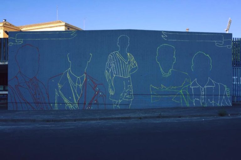 MURALE MASSIMINO: realizzati i contorni della prima porzione