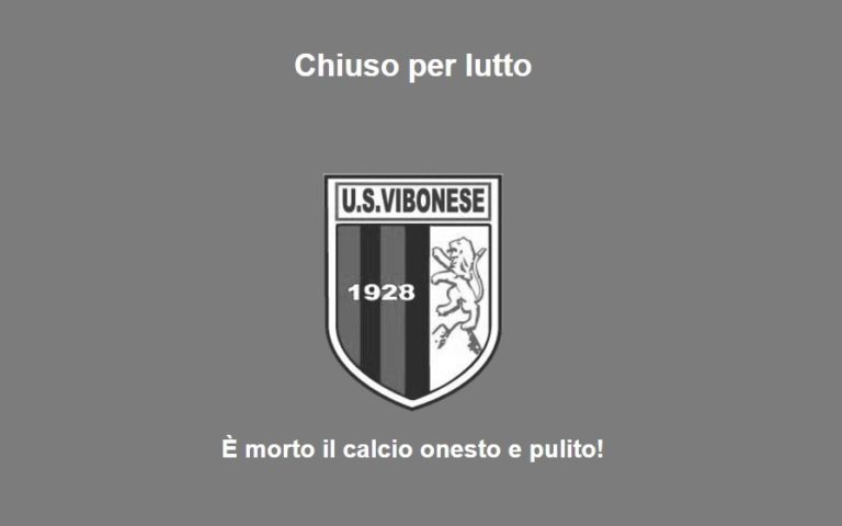 VIBONESE: sito ufficiale curiosamente chiuso per “lutto”