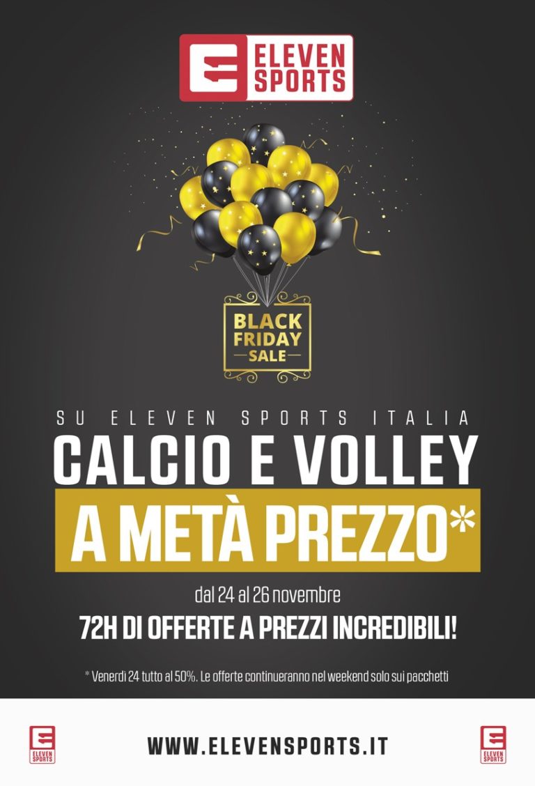 ELEVEN SPORTS: Black “Eleven” Friday, prodotti scontati da venerdì a domenica