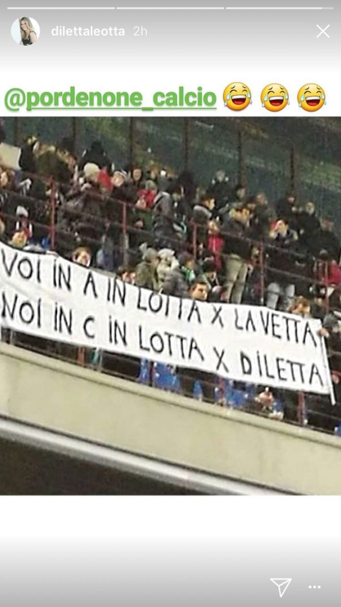 Striscione per Diletta Leotta