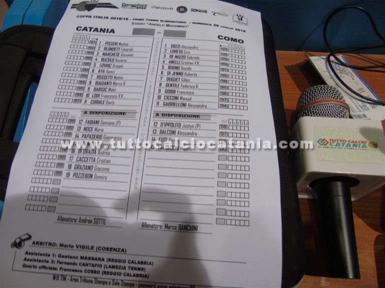 CATANIA – COMO: formazioni ufficiali, Marchese titolare