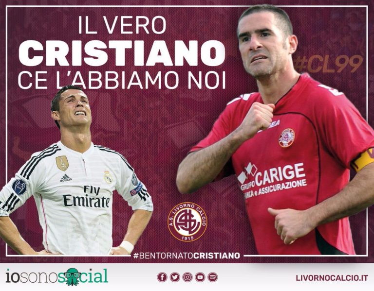 LIVORNO: “CR7? Esiste un solo Cristiano… ce l’abbiamo noi!”