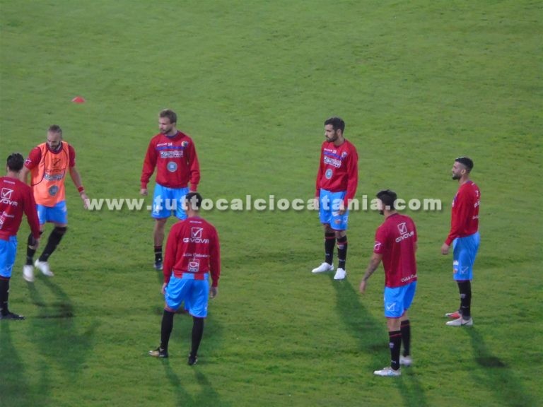 CATANIA – TRAPANI (foto): riscaldamento pre-gara, immagini dalla Tribuna Stampa