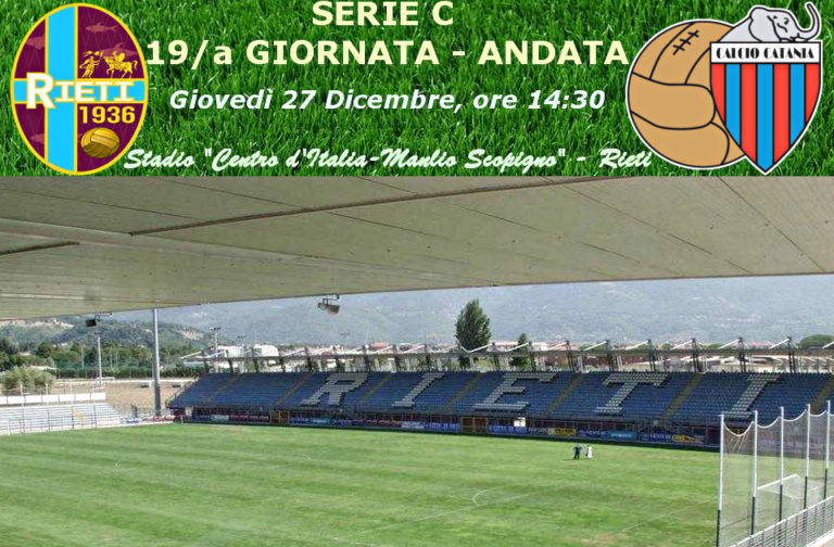 LIVE SCOPIGNO (fischio finale): Rieti 0-1 Catania, tabellino e numeri incontro in tempo reale