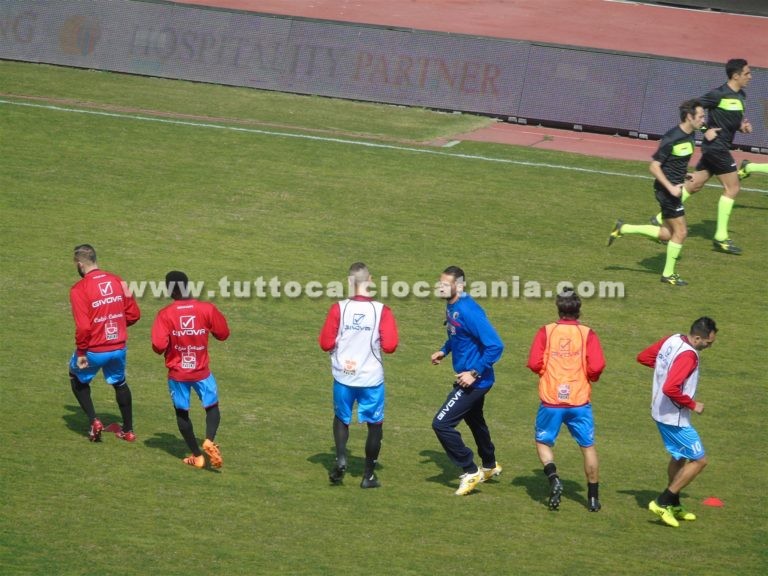 CATANIA – POTENZA (foto): riscaldamento pre-gara, immagini dalla Tribuna Stampa