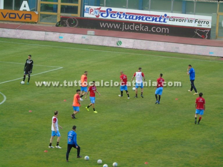 CATANIA – RIETI (foto): riscaldamento pre-gara, immagini dalla Tribuna Stampa