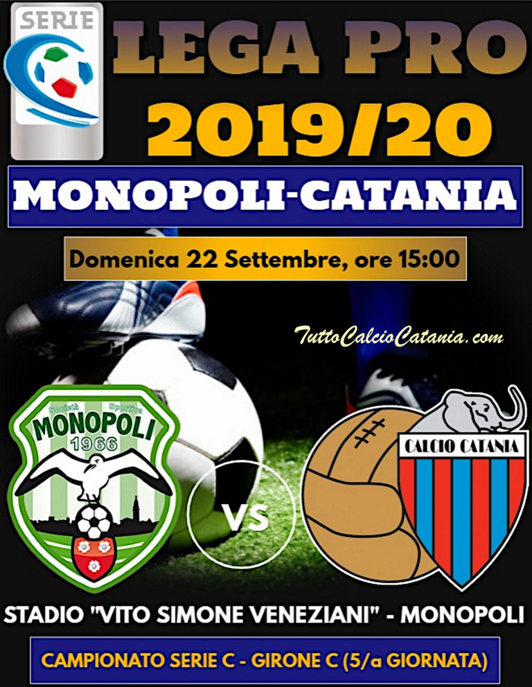 LIVE VENEZIANI (fine partita): Monopoli 4-2 Catania, tabellino e numeri incontro in tempo reale