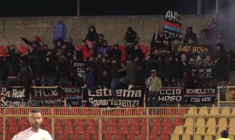 CATANIA: ultras Curva Sud a sostegno e nuovo boccone amaro