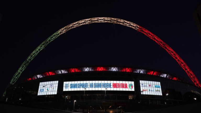 CORONAVIRUS – Arco Wembley illuminato con tricolore italiano, Gravina (Pres. FIGC): “Italia e Inghilterra sono più vicine”