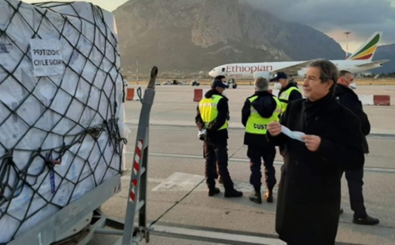 REGIONE SICILIA: Coronavirus, arrivate 40 tonnellate di dispositivi di protezione