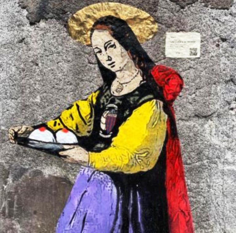 CURIOSITA’: Sant’Agata, realizzato murales con stemma Calcio Catania sul petto