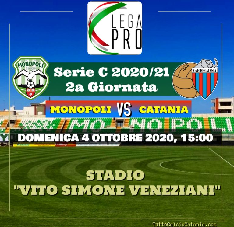 LIVE VENEZIANI (fine partita): Monopoli 0-1 Catania, tabellino e numeri incontro in tempo reale