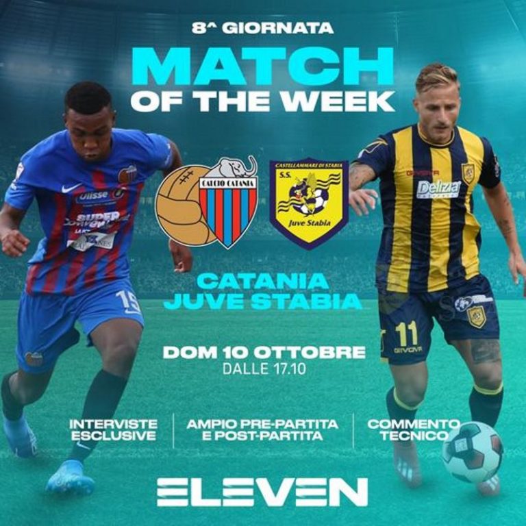 CATANIA-JUVE STABIA: scelto da Eleven Sports e Lega Pro come “Match of the Week”