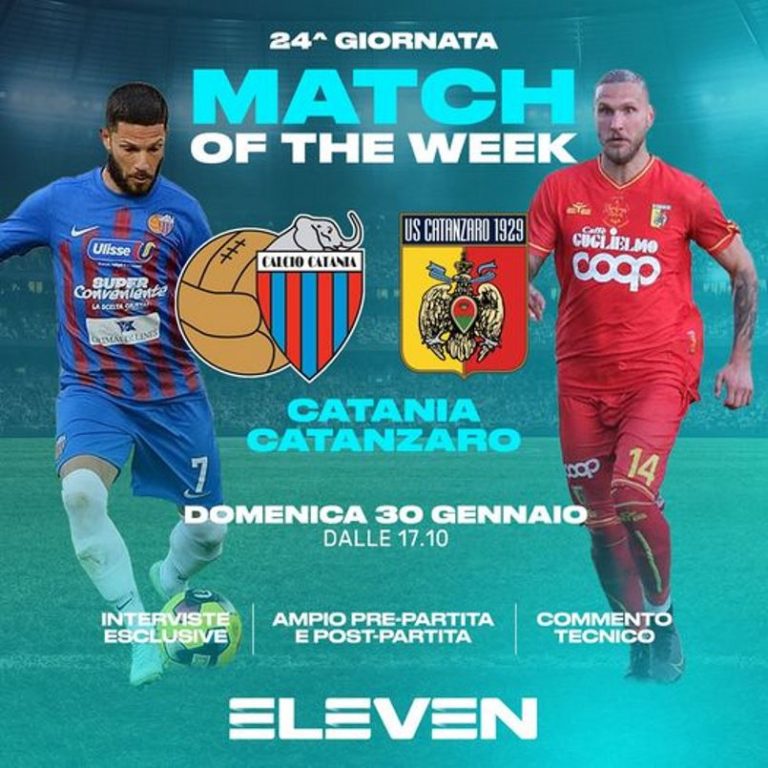 CATANIA-CATANZARO: scelto da Eleven Sports come “Match of the Week”