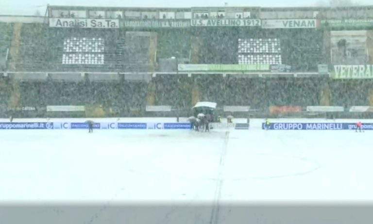 AVELLINO-CATANIA: neve al “Partenio”, gara ufficialmente rinviata