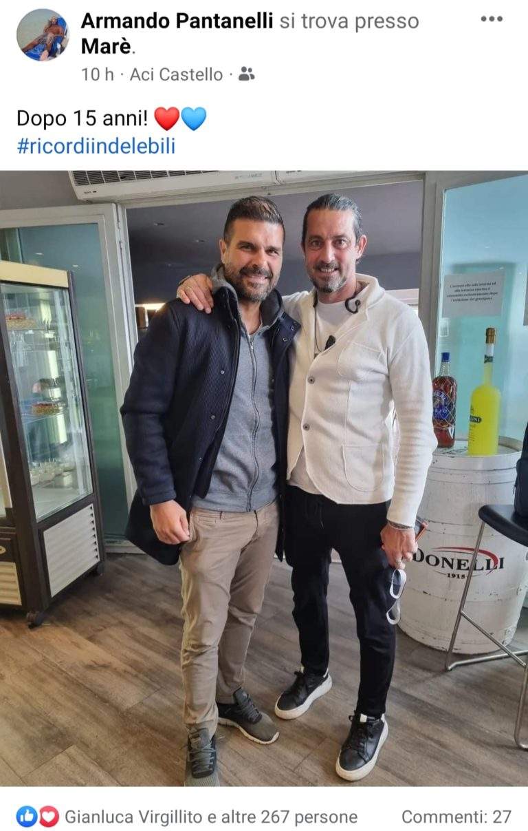 EX ROSSAZZURRI: Cesar riabbraccia Pantanelli a Catania