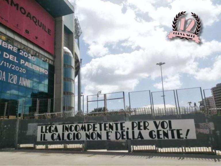 CALCIO SICILIANO – Curva Nord 12 Palermo: “Catania, sarebbe stato un gran bel derby. Lega incompetente, per voi il calcio non è della gente!”
