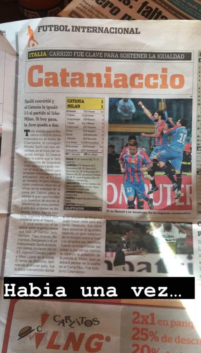 CATANIA SOCIAL: l’ex rossazzurro Spolli ricorda con nostalgia un Catania-Milan di dieci anni fa