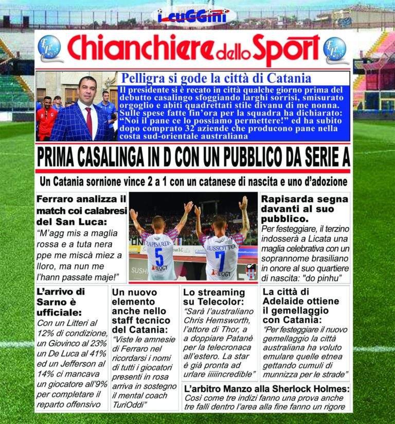 PAROLA AI TIFOSI – I cuGGini: “Il ‘Chianchiere dello Sport’ dopo Catania-San Luca…”