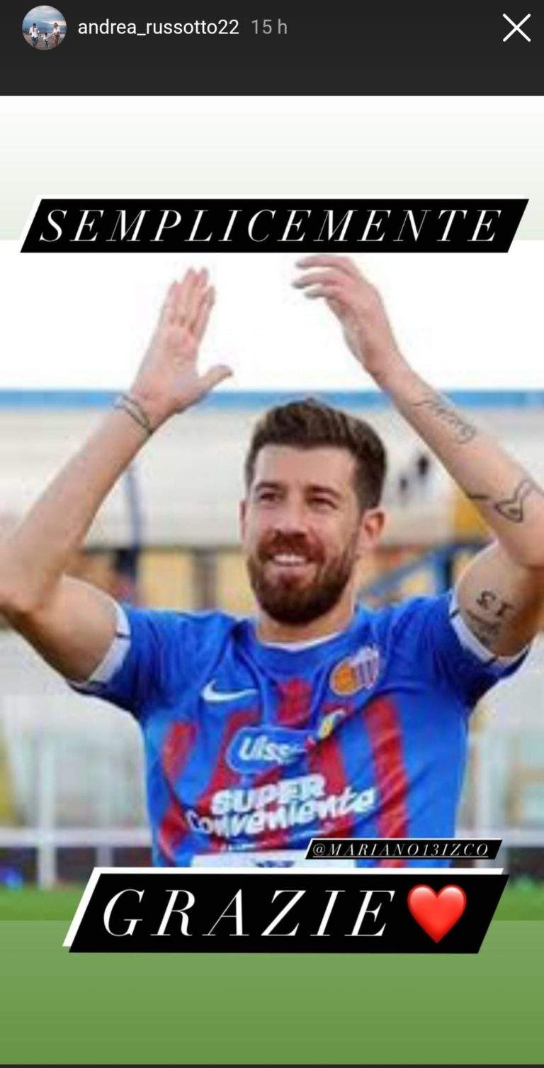 CATANIA SOCIAL – Andrea Russotto: “Compagno e amico esemplare, uomo speciale. Grazie di tutto, Mariano”