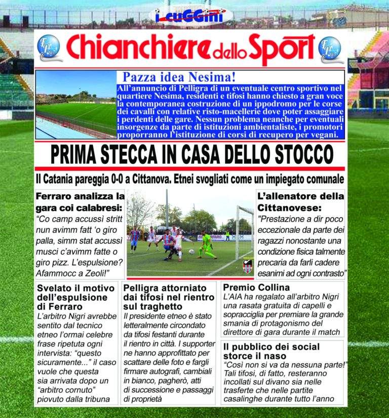 PAROLA AI TIFOSI – I cuGGini: “Il ‘Chianchiere dello Sport’ dopo Cittanovese-Catania…”