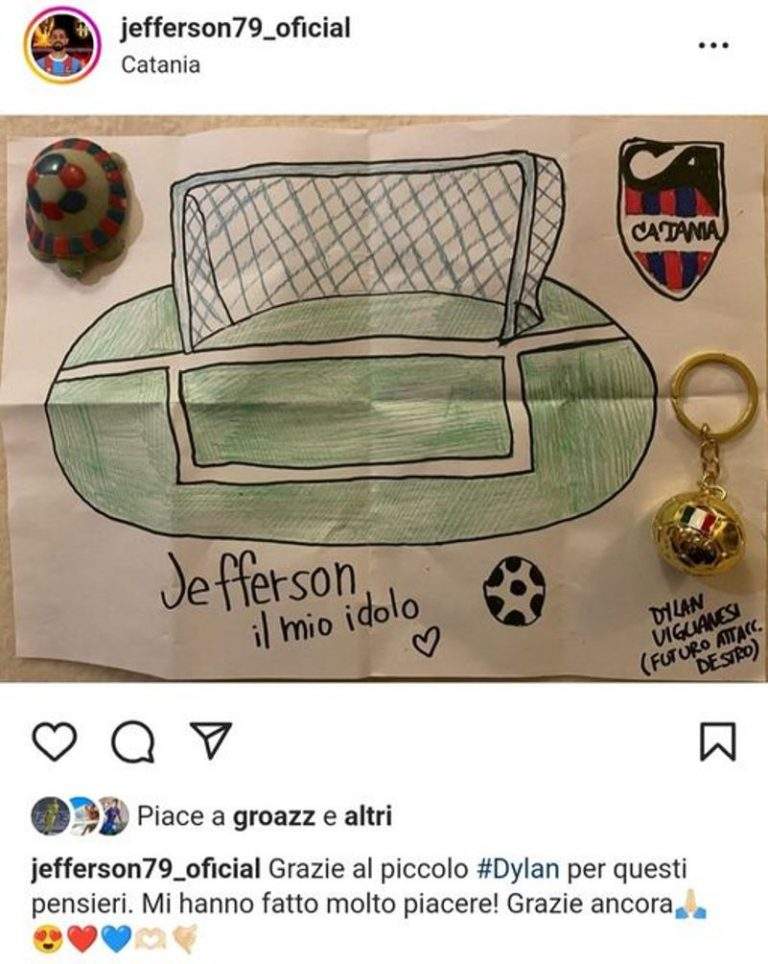 CATANIA SOCIAL: omaggio del piccolo Dylan per l’idolo Jefferson