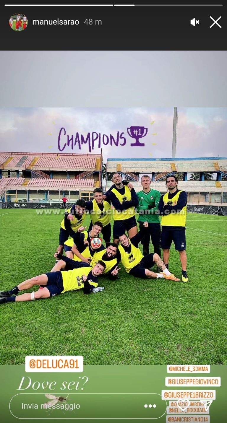 CATANIA SOCIAL: Sarao celebra la vittoria nella partitella in famiglia
