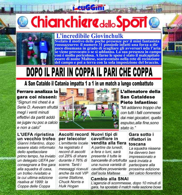 PAROLA AI TIFOSI – I cuGGini: “Il ‘Chianchiere dello Sport’ dopo Sancataldese-Catania…”