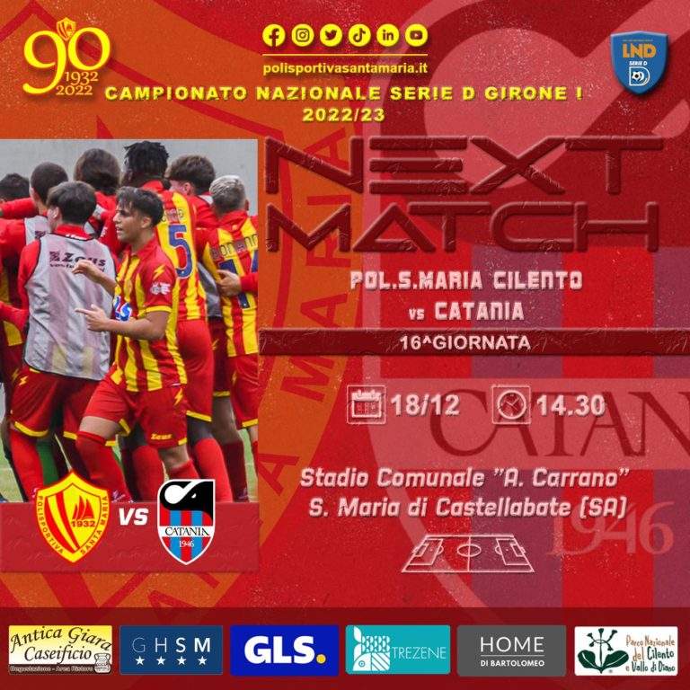SANTA MARIA CILENTO: “Col Catania ci metteremo il cuore, sarà un pezzo di storia”