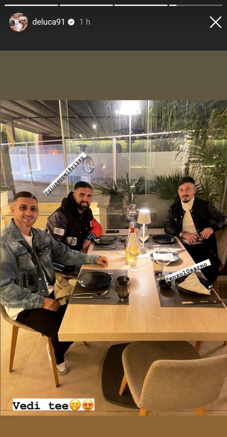 CENA ROSSAZZURRA: sorrisi ed amicizia. Rizzo, Sarno e De Luca insieme