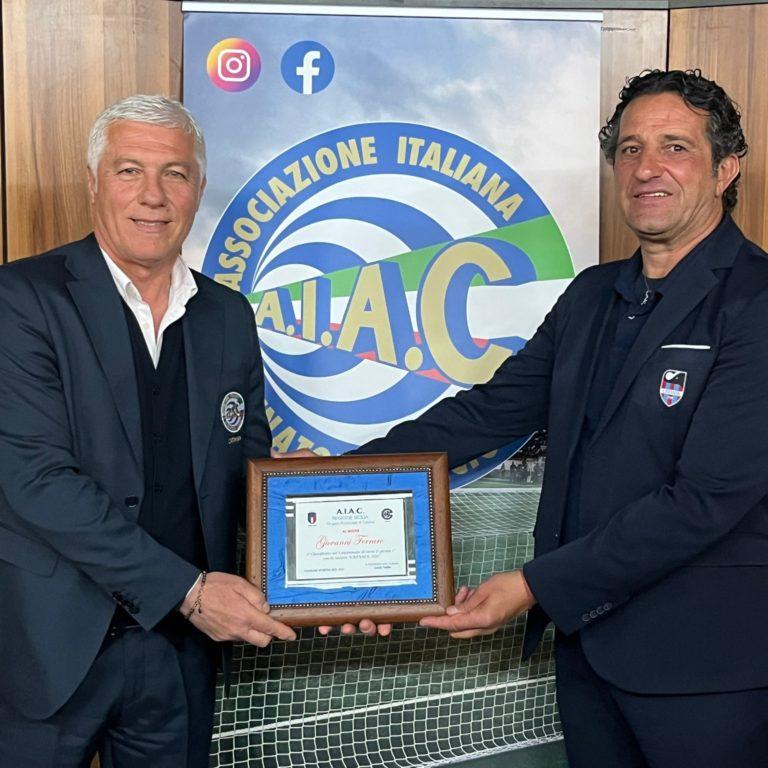 AIAC CATANIA: consegnato riconoscimento a mister Ferraro