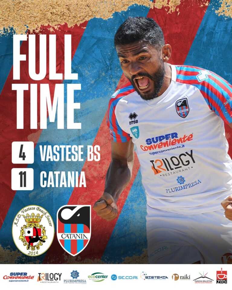 BEACH SOCCER: il Catania SSD rifila 11 gol alla Vastese