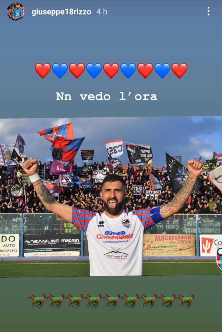CATANIA SOCIAL – Rizzo carico: “Non vedo l’ora di ripartire”