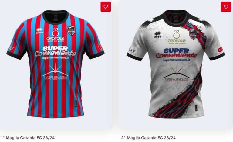 CATANIA: nuove divise ufficiali disponibili anche nello store online