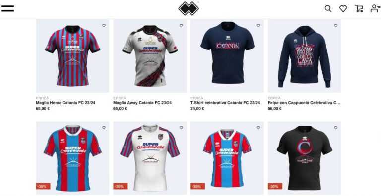 ERREA’ SPORT: in vendita online le divise ufficiali del Catania