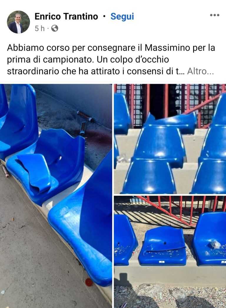 CATANIA-CROTONE: danneggiamento seggiolini e lancio fumogeni, i provvedimenti della Questura