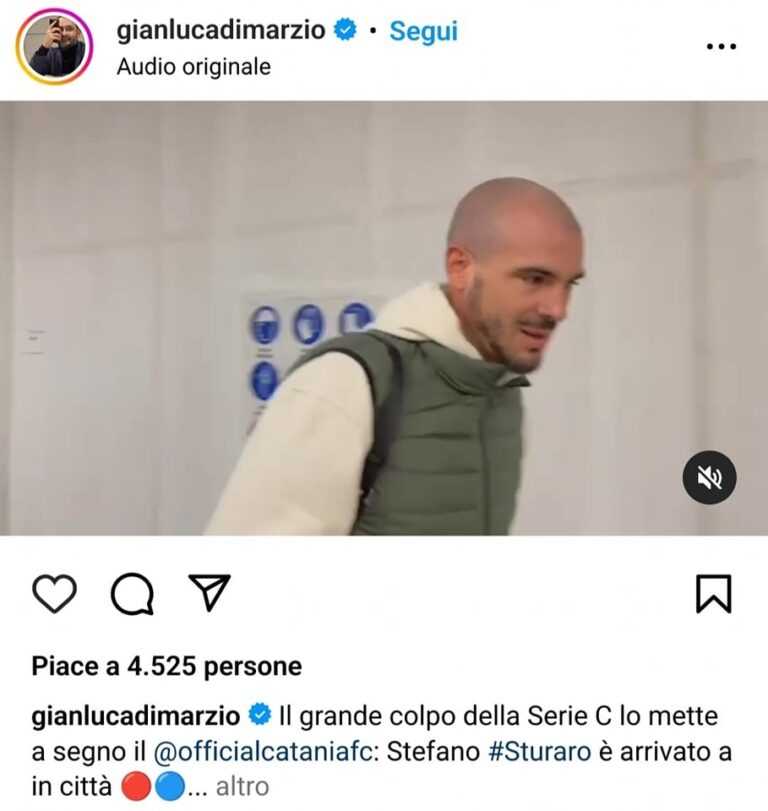 STURARO: il centrocampista è atterrato in città