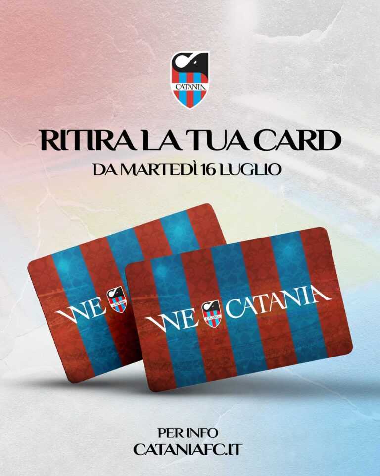 Card “We Catania” in consegna da martedì 16 luglio ai botteghini