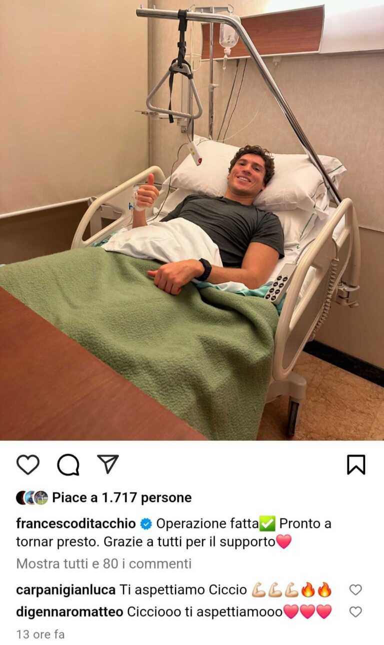 CATANIA SOCIAL – Di Tacchio: “Pronto a tornare presto. Grazie a tutti per il supporto”