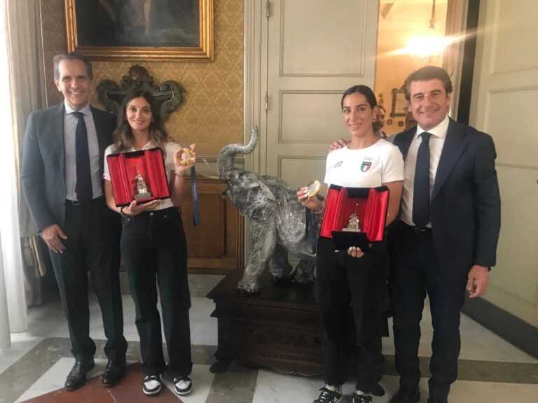 SPORT CATANESE: le olimpioniche Santuccio e Fiamingo ricevono l’Elefantino d’Argento