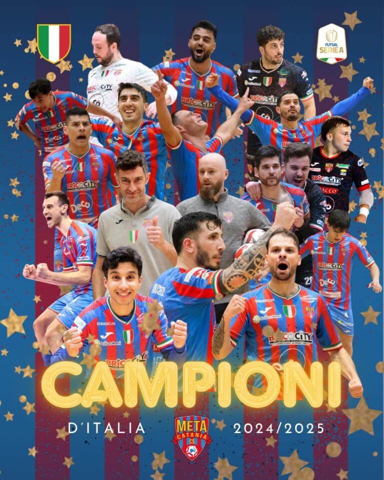 SPORT CATANESE – Futsal: gioia Meta Catania, lo scudetto è ancora rossazzurro